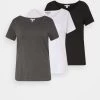 3Er Pack- T-Shirt Basic - White/Black/Dark Grey