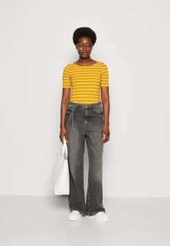 Anna Field T-Shirt Print - Dark Yellow/White