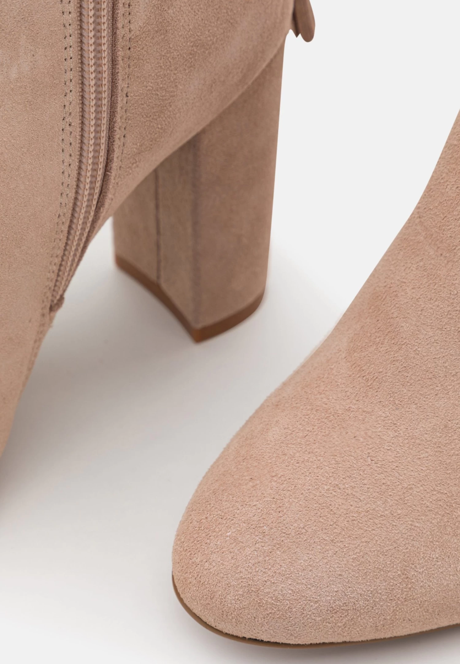 Leather - Laarzen Met Hoge Hak - Beige 6 Leather - Laarzen Met Hoge Hak - Beige - Afbeelding 6