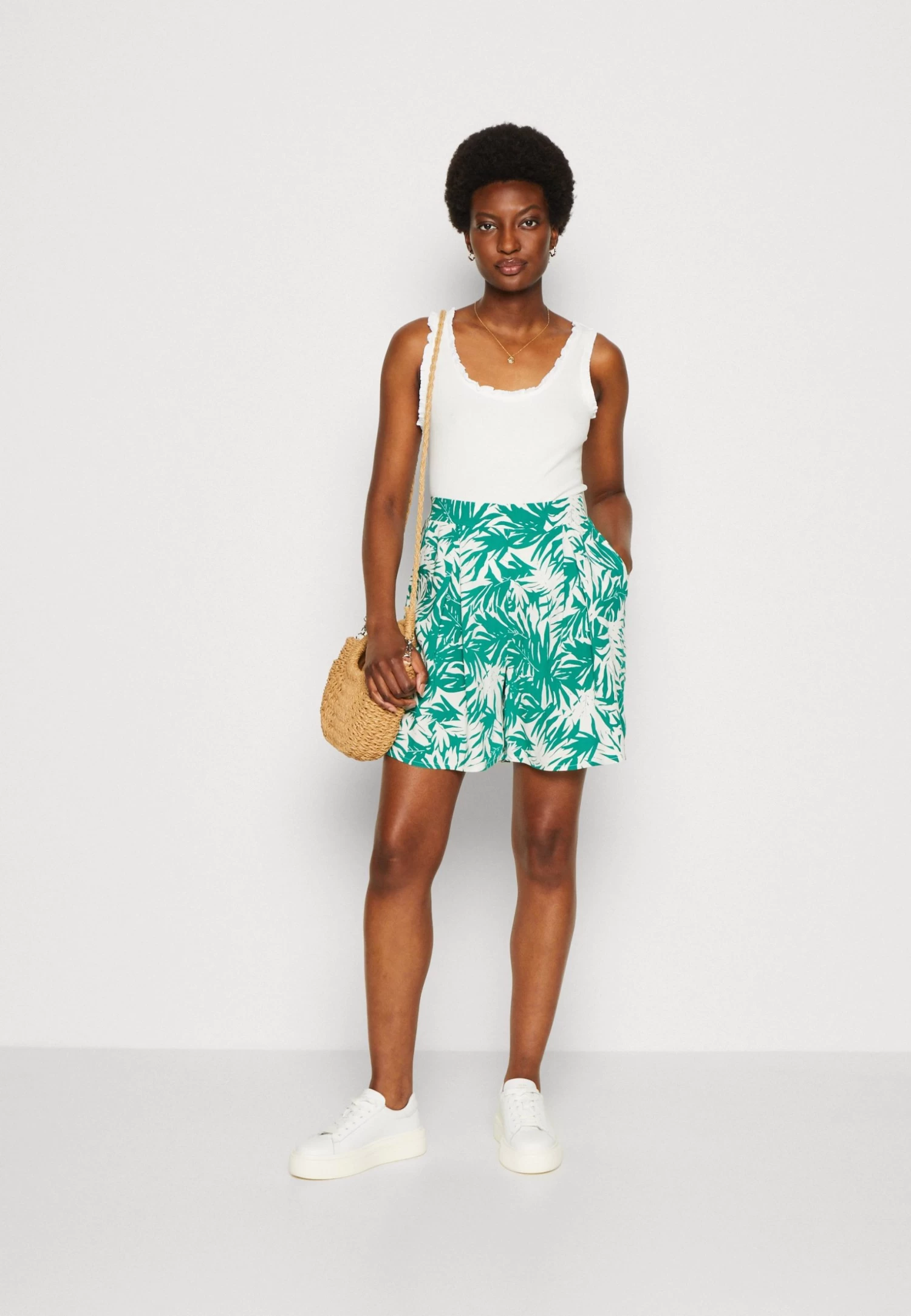 Anna Field Shorts - Green/Off White 2 Anna Field Shorts - Green/Off White - Afbeelding 2