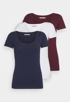 Anna Field 3 Pack - T-Shirt Basic - Dark Red/Dark Blue/White