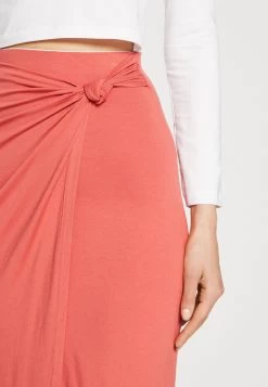 Anna Field Front Knot Midi Skirt - Kokerrok - Red -Anna Field 8784cdb6b86e44abb7ae439b3fd2e08a