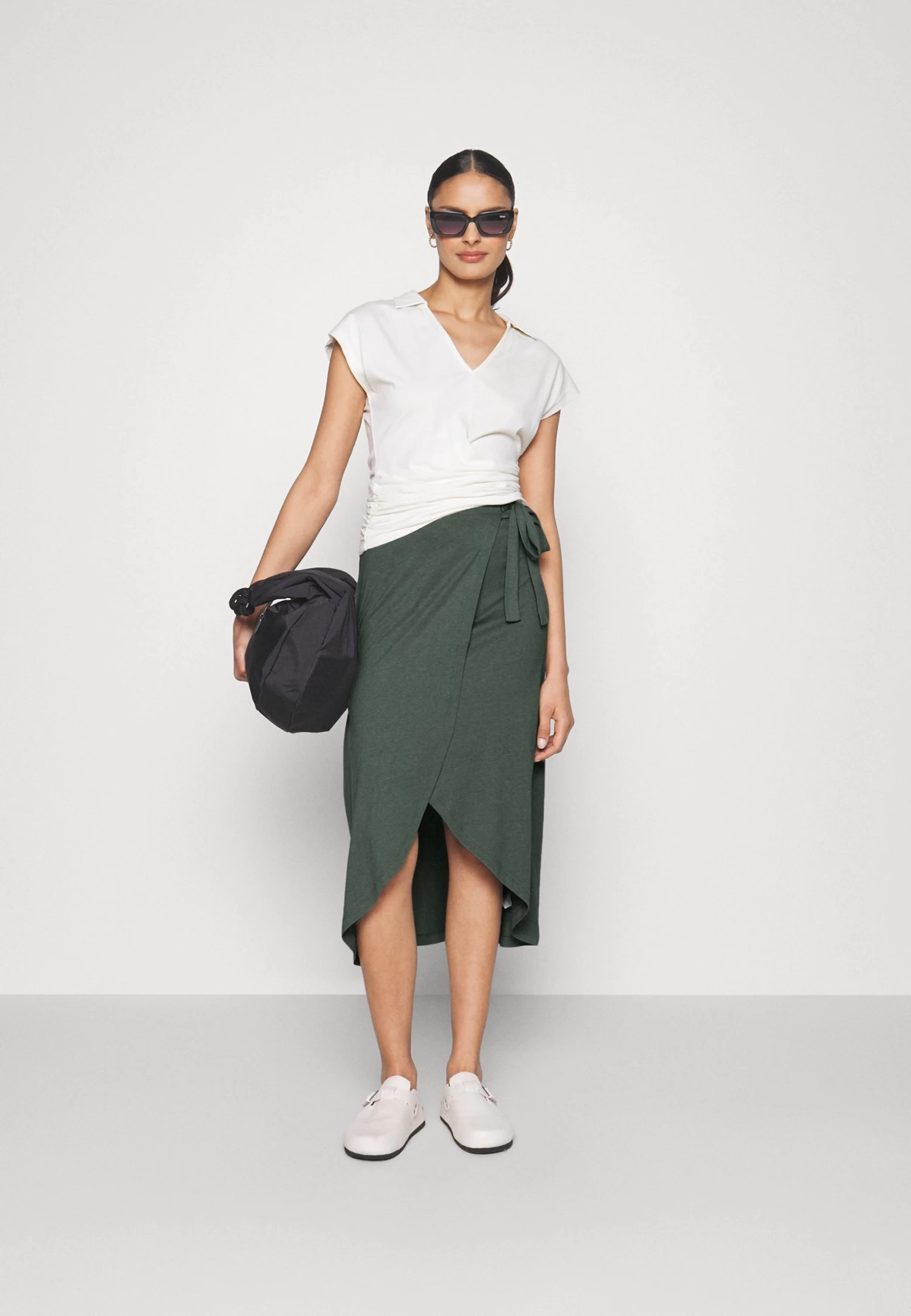 Anna Field Basic Wrap Over Midi Skirt- A-Lijn Rok - Light Green 2 Anna Field Basic Wrap Over Midi Skirt- A-Lijn Rok - Light Green - Afbeelding 2