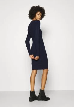 Anna Field Crew Ausschnitt Ripp Top Bodycon Mini Strickkleid - Etui-Jurk - Dark Blue -Anna Field e7dfe52813234273b4b0154b82da9016