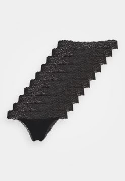 Anna Field 10Pp Cotton And Lace Thong - String - Black -Anna Field ed6c1c5652854371aba3d0f352b6d834